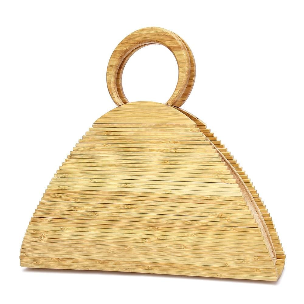 Triangle Shape Bamboo Bag - Pastoral Style Bamboo Handbags - Luxury Bamboo Bag