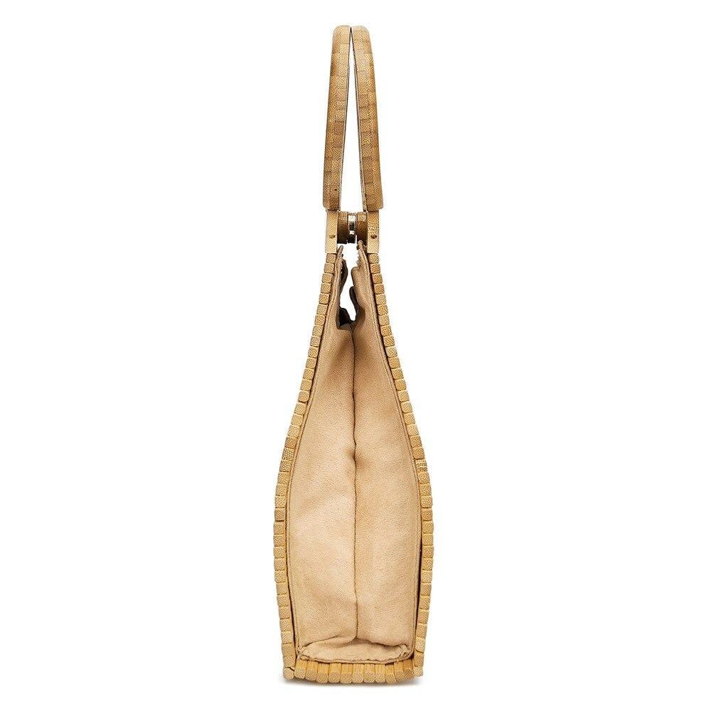 Triangle Shape Bamboo Bag Ladies Pastoral Style Handbags