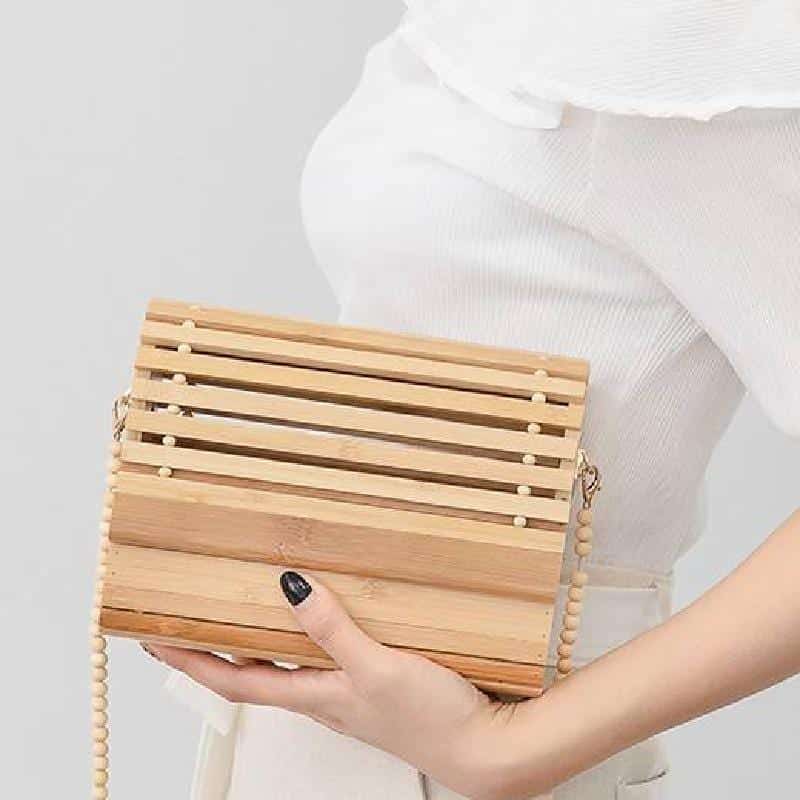 Circle Top-Handle Bamboo Bags Unique Bohemia Style Bags