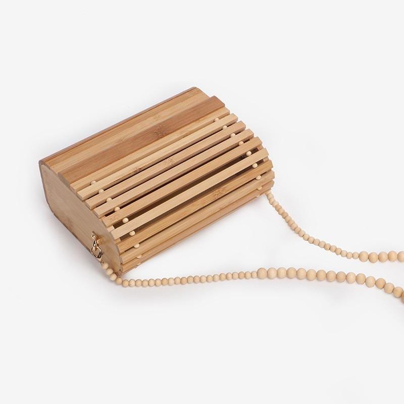 Beading Strap Bamboo Bag - Crossbody Bamboo Handbag - Vintage Designer Bag