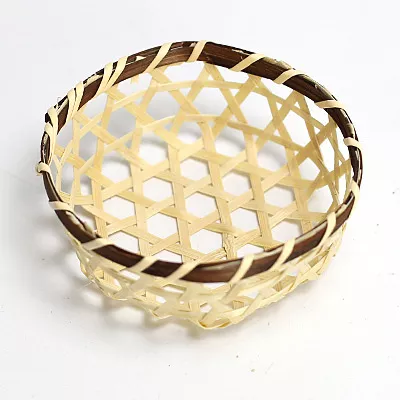Beige - Mini round basket